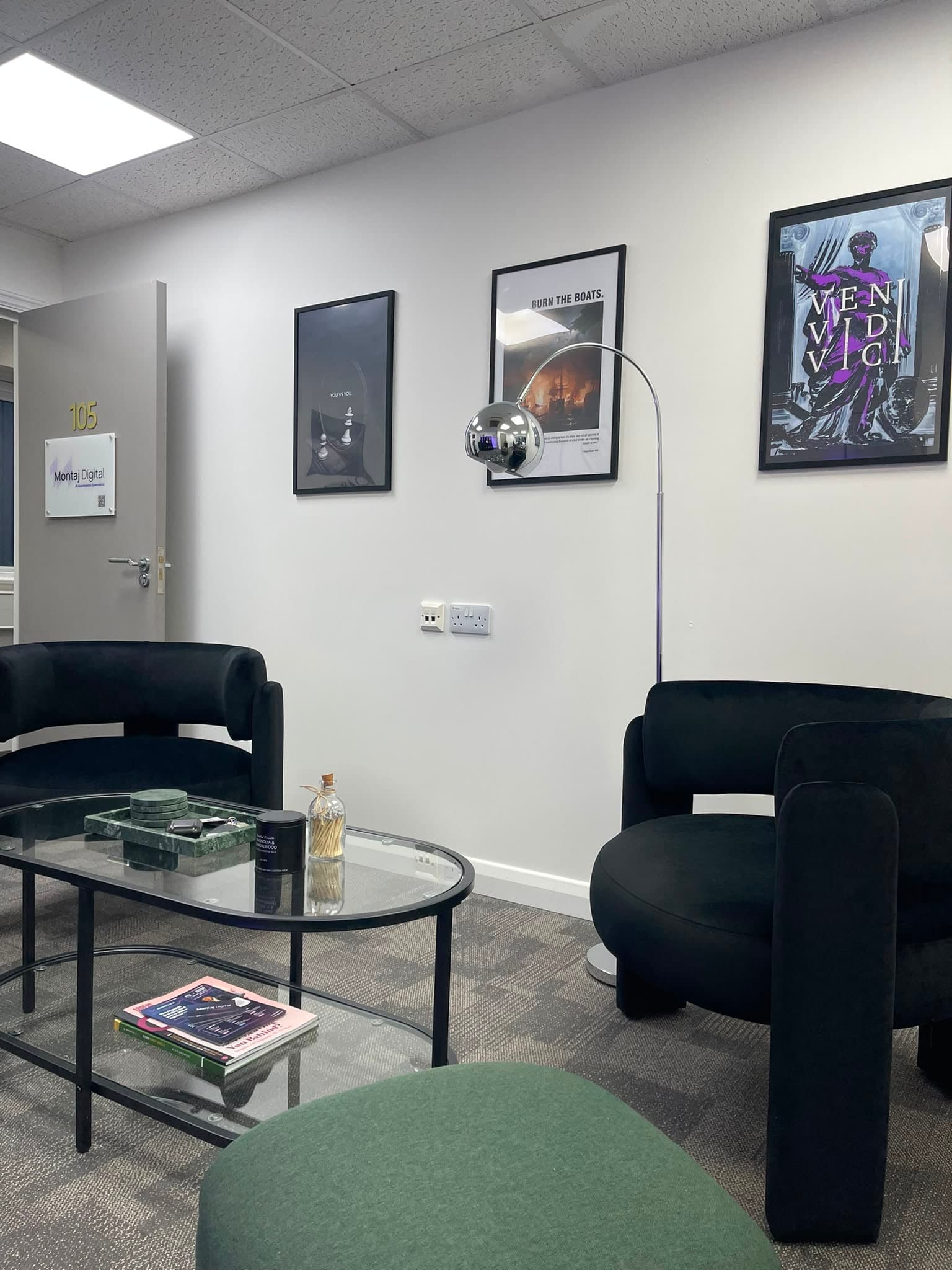 The Montaj Digital office lounge and reception area
